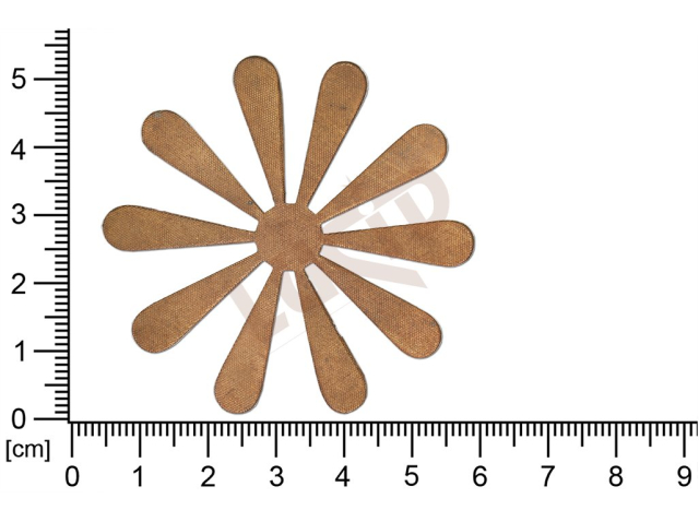 Plochý výlisek rostlinné motivy kytky, květinové motivy bez oček (svěšovacích dírek) 55.0mm