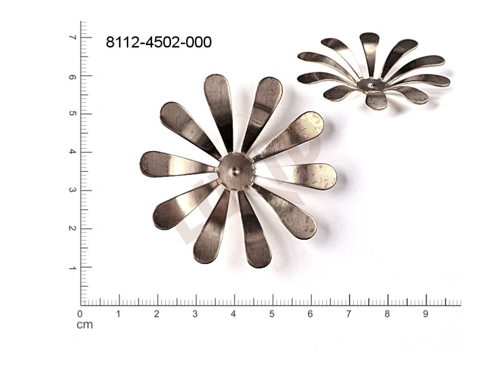 fancy shape plant motives flowers, flower motives without loops / attaching holes 50.0mm