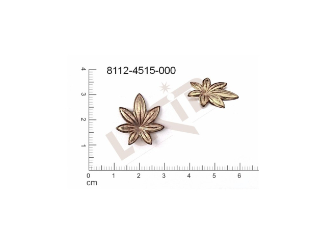 fancy shape plant motives flowers, flower motives without loops / attaching holes 20.4x19.2mm