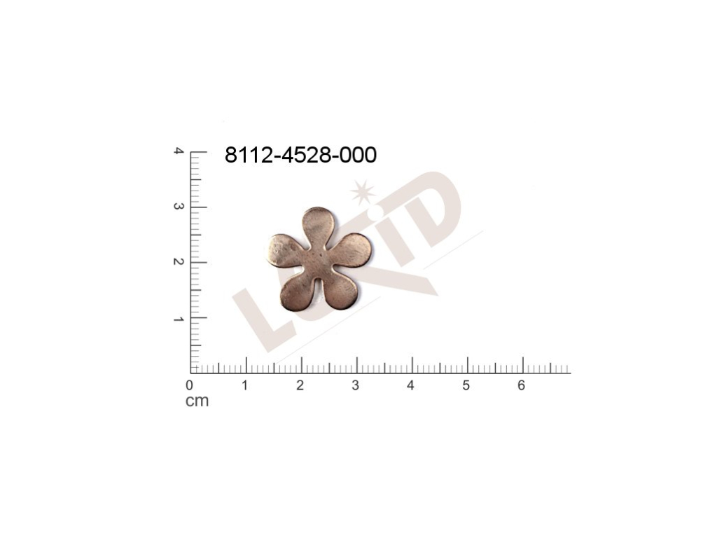 flat cut-out plant motives flowers, flower motives without loops / attaching holes 20.0mm