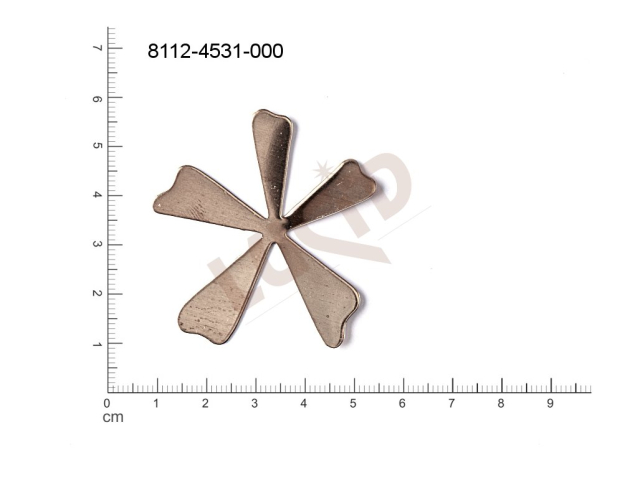 flat cut-out plant motives flowers, flower motives without loops / attaching holes 50.0x50.0mm