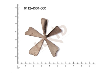 flat cut-out plant motives flowers, flower motives without loops / attaching holes 50.0x50.0mm