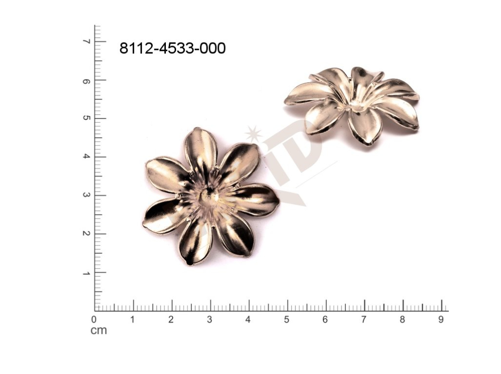 fancy shape plant motives flowers, flower motives without loops / attaching holes 37.0mm