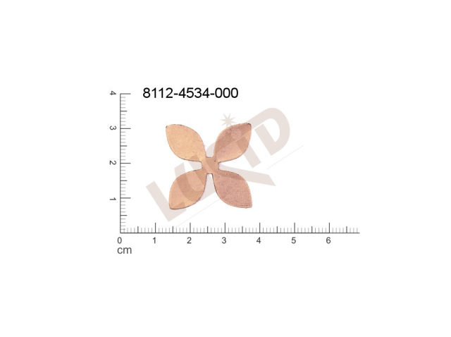 flat cut-out plant motives flowers, flower motives without loops / attaching holes 24.0x24.0mm