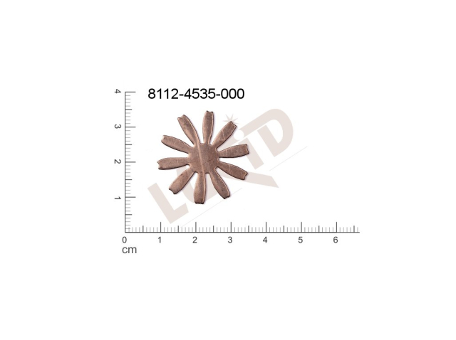 flat cut-out plant motives flowers, flower motives without loops / attaching holes 28.0mm