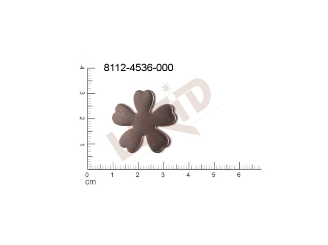 flat cut-out plant motives flowers, flower motives without loops / attaching holes 26.0mm