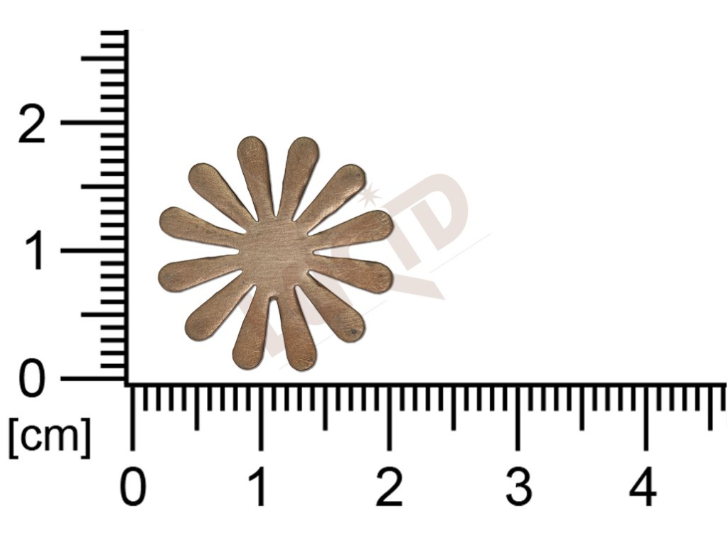 Plochý výsek rostlinné motivy kytky, květinové motivy bez oček (svěšovacích dírek) 18mm