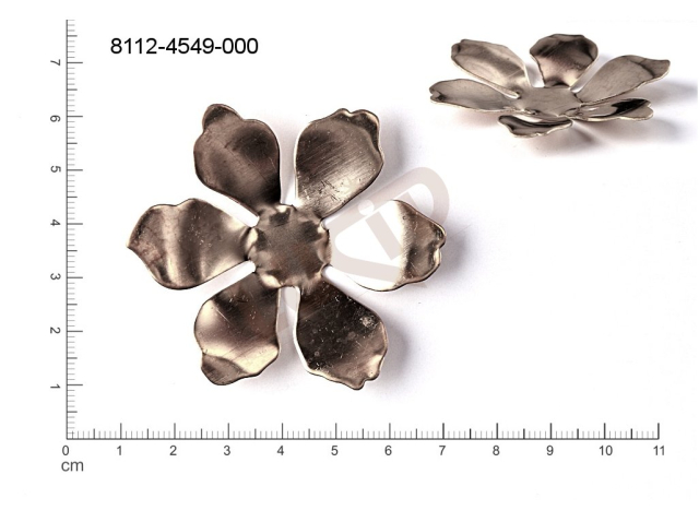 fancy shape plant motives flowers, flower motives without loops / attaching holes 60.0x60.0mm