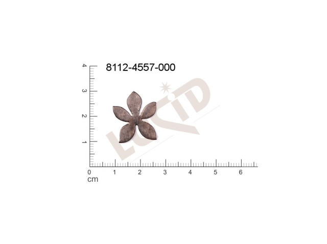 flat cut-out plant motives flowers, flower motives without loops / attaching holes 21.0x18.0mm