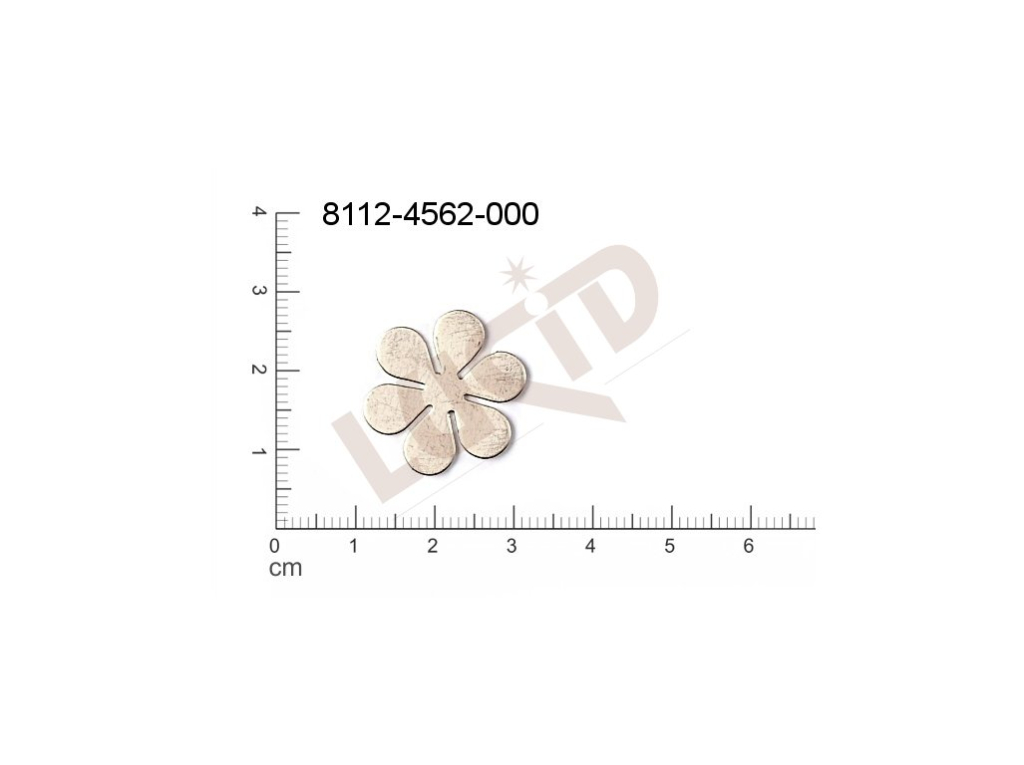 flat cut-out plant motives flowers, flower motives without loops / attaching holes 23.0x23.0mm