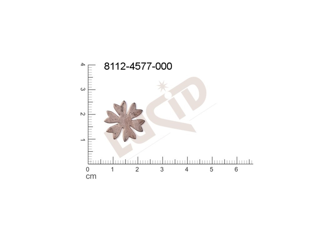 flat cut-out plant motives flowers, flower motives without loops / attaching holes 18.0mm