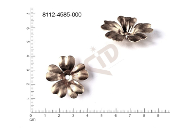 fancy shape plant motives flowers, flower motives without loops / attaching holes 30.0mm