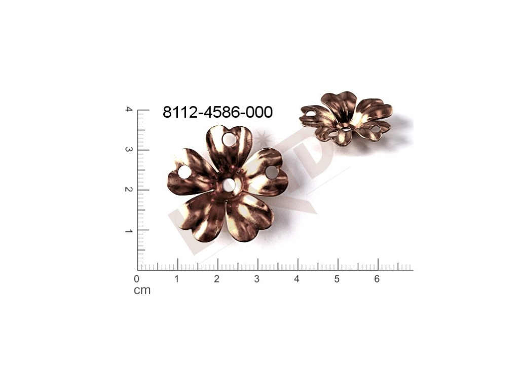 fancy shape plant motives flowers, flower motives without loops / attaching holes 30.0mm