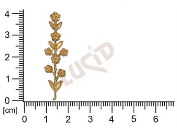 Tvarový výlisek rostlinné motivy kytky, květinové motivy bez oček (svěšovacích dírek) 40.0x10.0mm