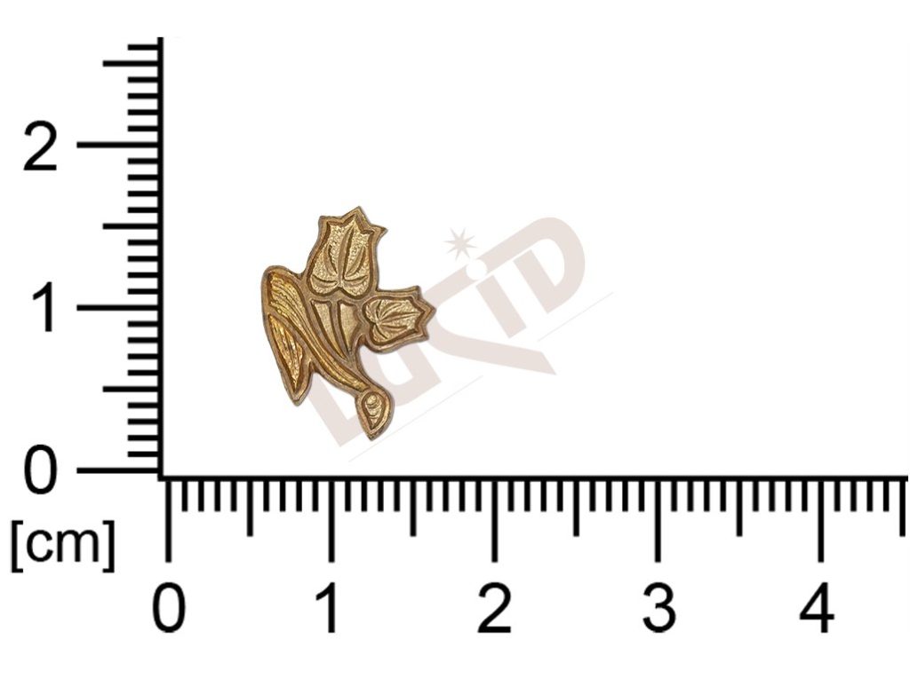 Tvarový výlisek rostlinné motivy kytky, květinové motivy bez oček (svěšovacích dírek) 14x11mm