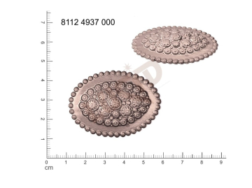 fancy shape oval other without loops / attaching holes 49.0x35.0mm