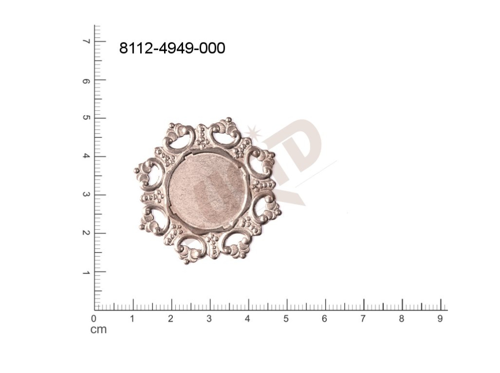 fancy shape round other without loops / attaching holes 38.0mm