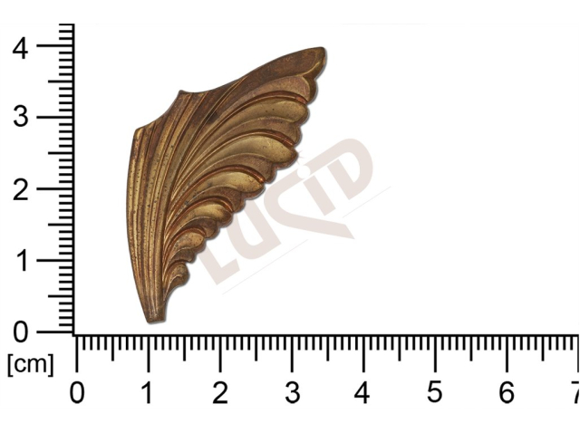 Tvarový výlisek rostlinné motivy kytky, květinové motivy bez oček (svěšovacích dírek) 45,5x20,0mm