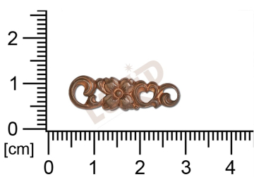 Tvarový výlisek rostlinné motivy kytky, květinové motivy bez oček prořezávaný 24,5x7,5mm