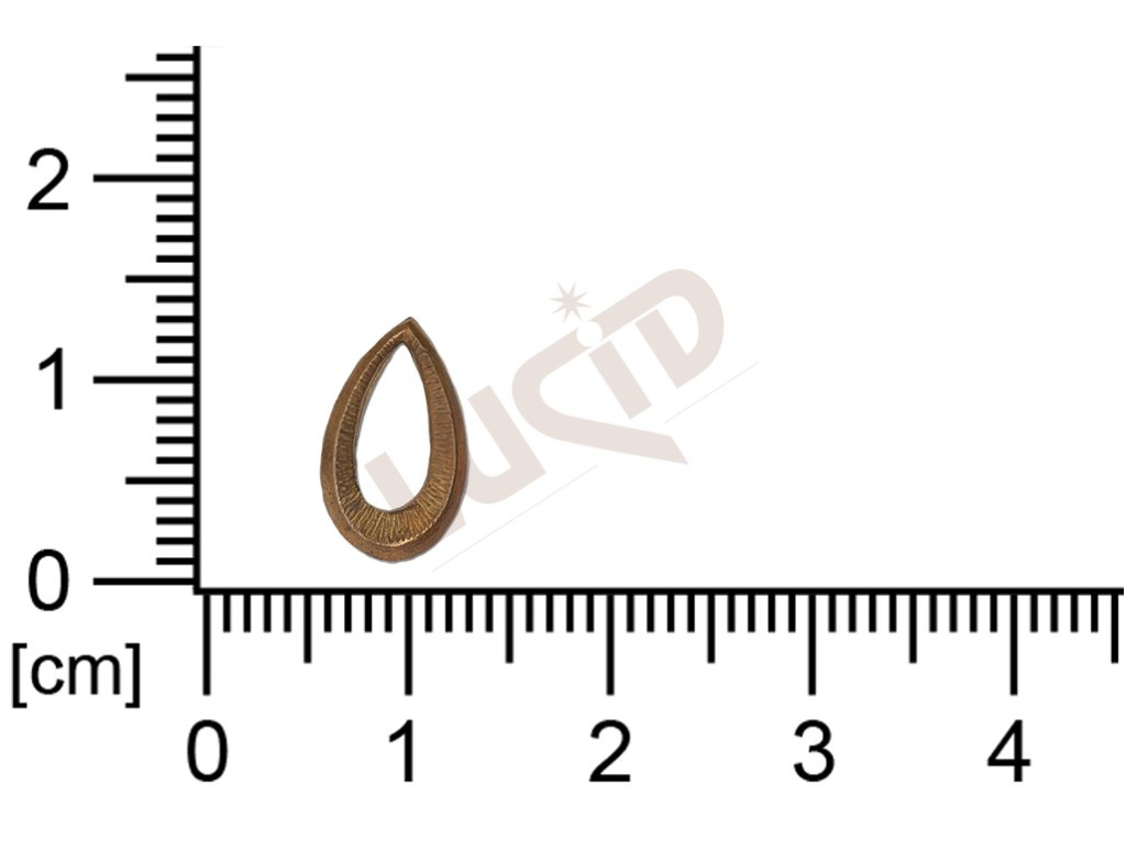 Tvarový výlisek slzy bez oček (svěšovacích dírek) prořezávaný 12,0x7,5mm