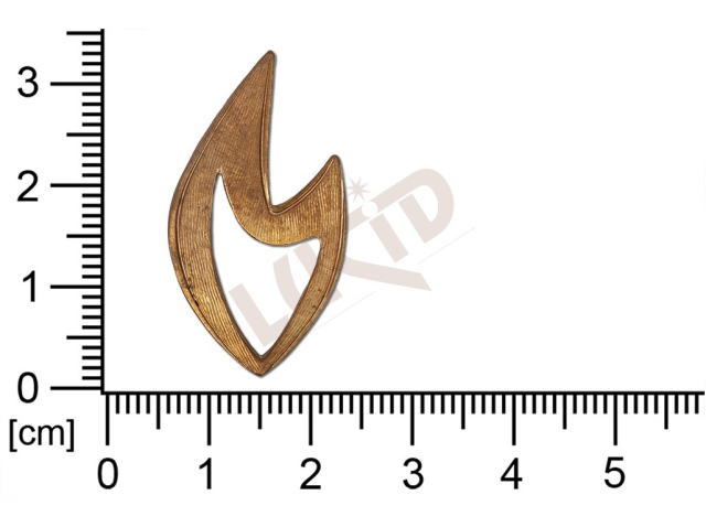 Tvarový výlisek bez oček (svěšovacích dírek) prořezávaný 32,0x17,7mm