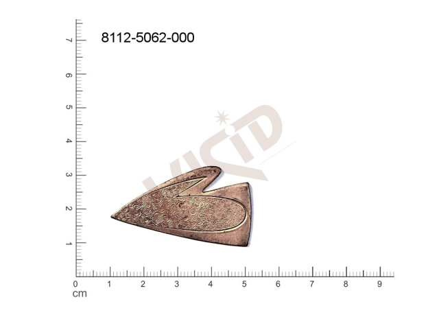 Tvarový výlisek bez oček (svěšovacích dírek) 42.0x23.2mm