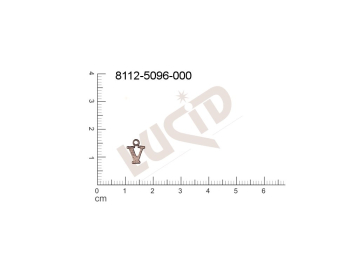 Plochý výsek písmena s 1 očkem (svěšovací dírkou) 9.0x7.0mm