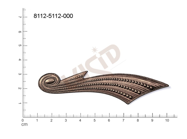 Tvarový výlisek bez oček (svěšovacích dírek) 90.0x21.0mm