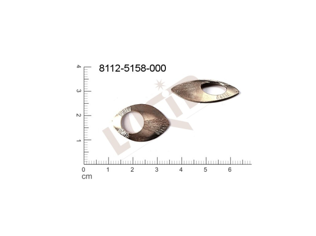 fancy shape oval other without loops / attaching holes 24.0x15.0mm