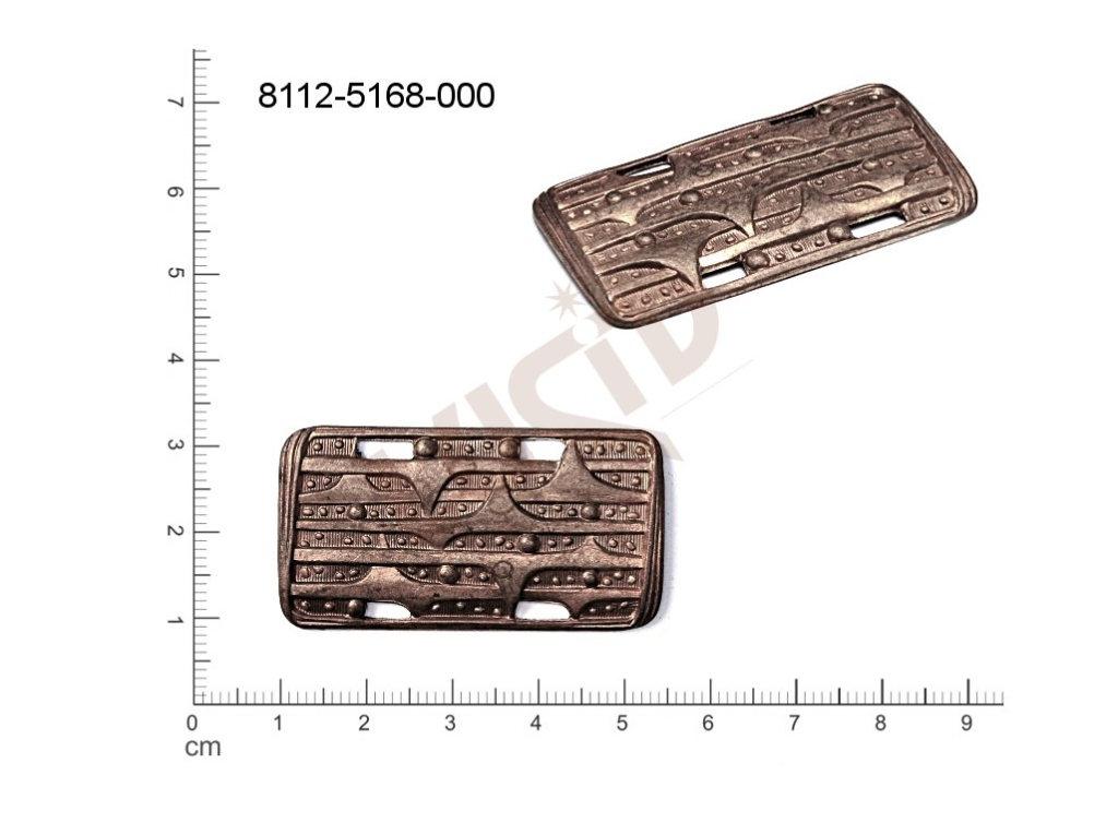 fancy shape quadrangle other with 4 loops / attaching hole 12.0x10.0mm