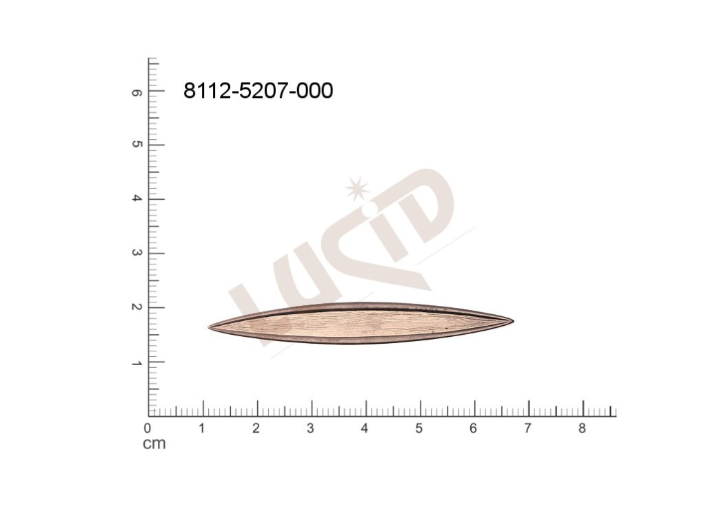 Tvarový výlisek ovál bez oček (svěšovacích dírek) 52.0x7.0mm