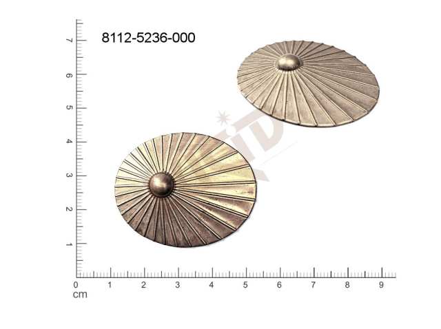 fancy shape oval other without loops / attaching holes 42.1x34.2mm