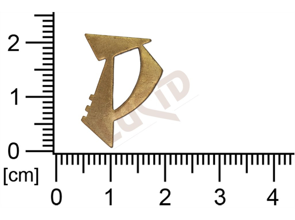 Plochý výlisek ostatní písmeno P bez oček (svěšovacích dírek)