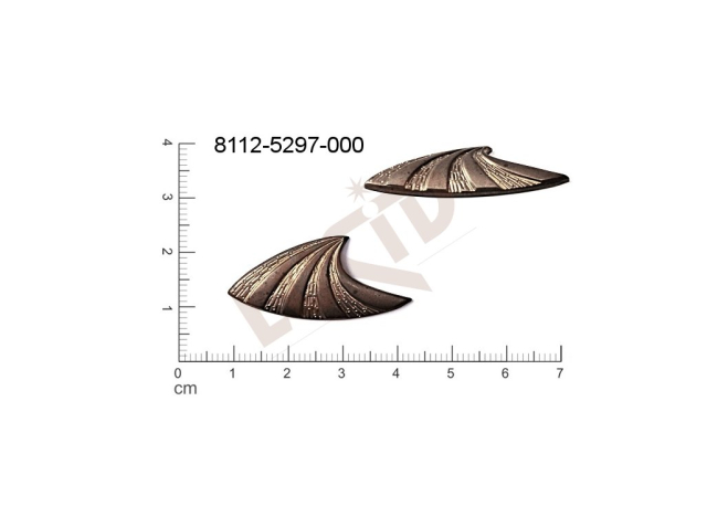 fancy shape other without loops / attaching holes 33.0x15,0mm