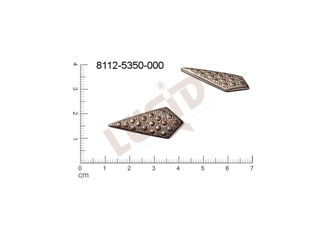 Tvarový výlisek čtyřúhelníky ostatní bez oček (svěšovacích dírek) 30.0x12.0mm