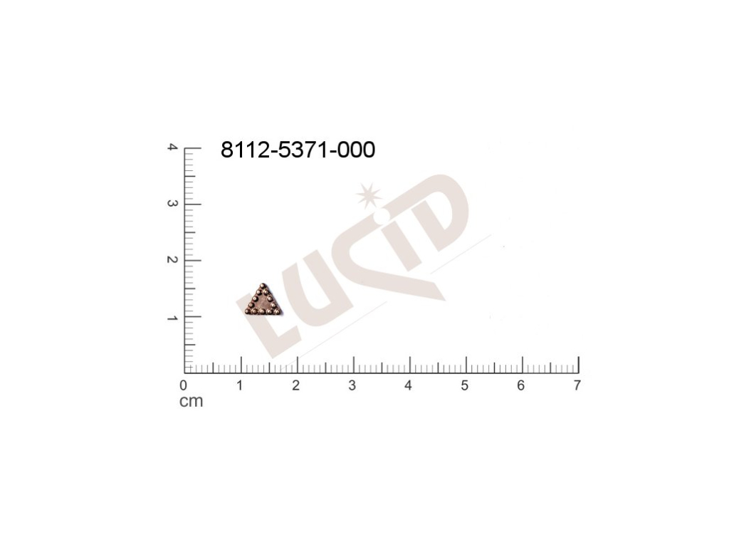 Tvarový výlisek trojúhelník ostatní bez oček (svěšovacích dírek) 6.0x6.0mm