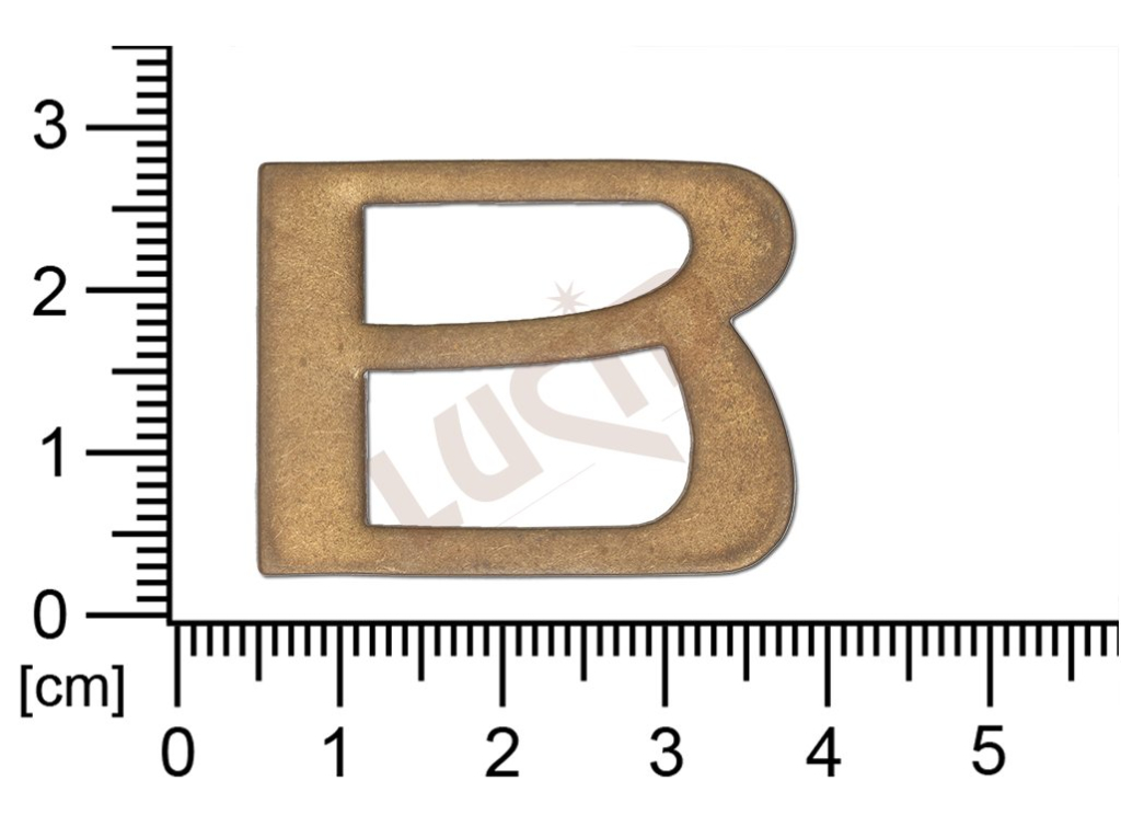 Plochý výlisek písmeno B ostatní bez oček (svěšovacích dírek)