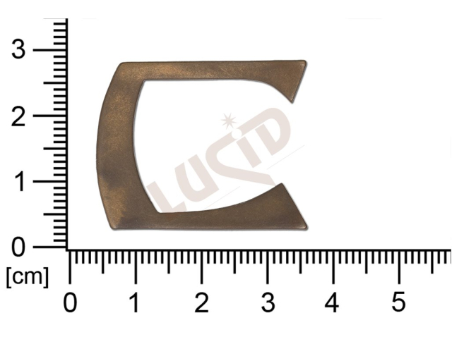 Plochý výlisek písmeno C ostatní bez oček (svěšovacích dírek)