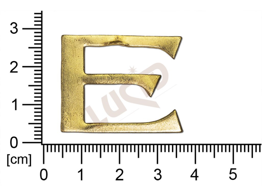 Plochý výlisek písmeno E ostatní bez oček (svěšovacích dírek)