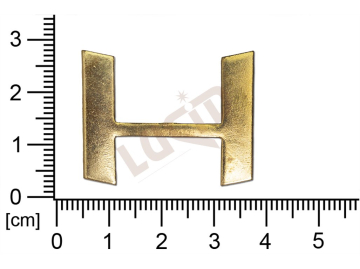 Plochý výlisek písmeno H ostatní bez oček (svěšovacích dírek)