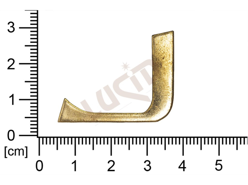 Plochý výlisek písmeno J ostatní bez oček (svěšovacích dírek)