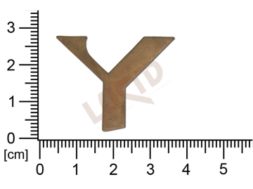 Plochý výsek písmeno Y ostatní bez oček (svěšovacích dírek)