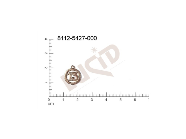 Tvarový výlisek čísla ostatní s 1 očkem (svěšovací dírkou) 13.0x11.0mm