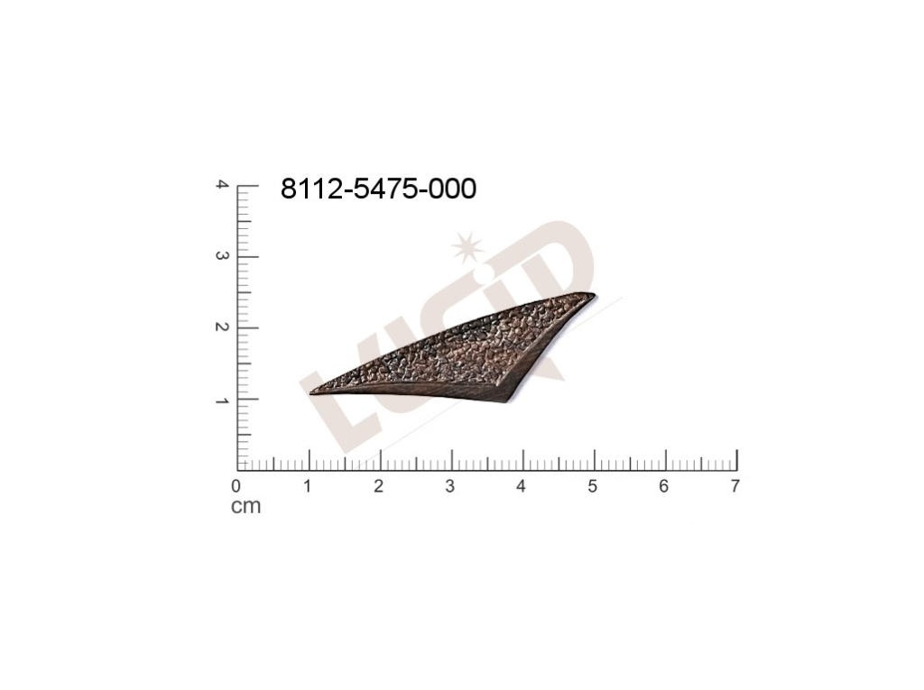 Tvarový výlisek trojúhelník ostatní bez oček (svěšovacích dírek) 42.0x12.0mm