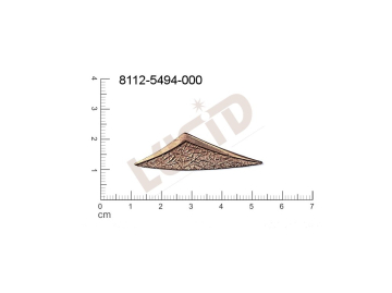 Tvarový výlisek trojúhelník ostatní bez oček (svěšovacích dírek) 41.6x12.2mm