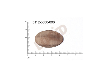 flat cut-out oval other without loops / attaching holes 36.0x23.0mm