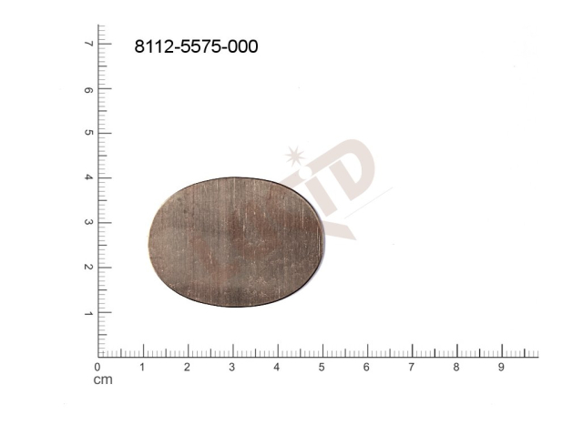 Plochý výsek oválné bez oček (svěšovacích dírek) 40.0x30.0mm