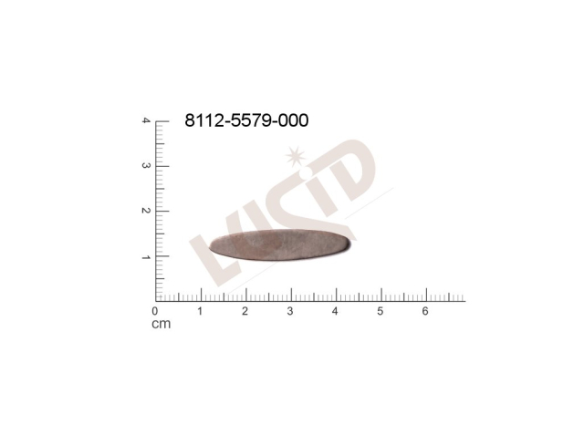 flat cut-out oval other without loops / attaching holes 31.0x8.0mm