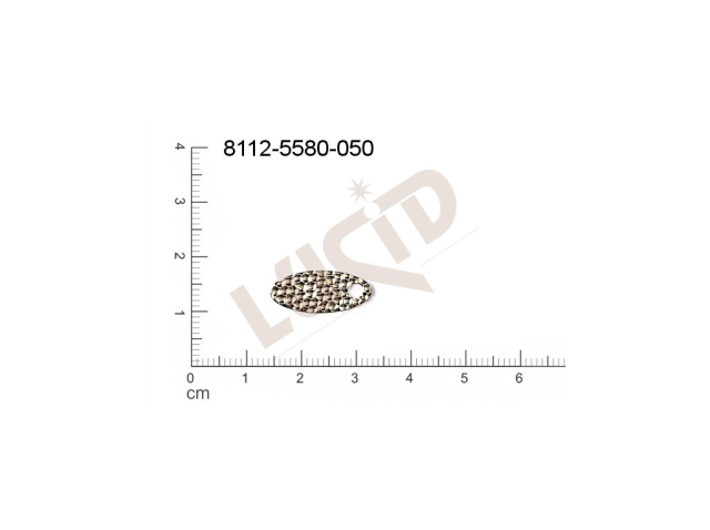 Tvarový výlisek oválné ostatní s 1 očkem (svěšovací dírkou) 20.0x11.0mm