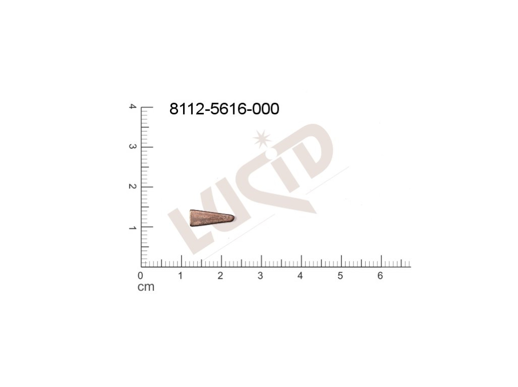 Plochý výsek trojúhelník bez oček (svěšovacích dírek) 11.2x4.5mm